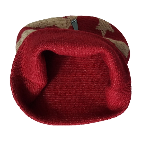 Hat Knit Winter Rugged Wear NWT One Size Red and Cream - Picture 3 of 3